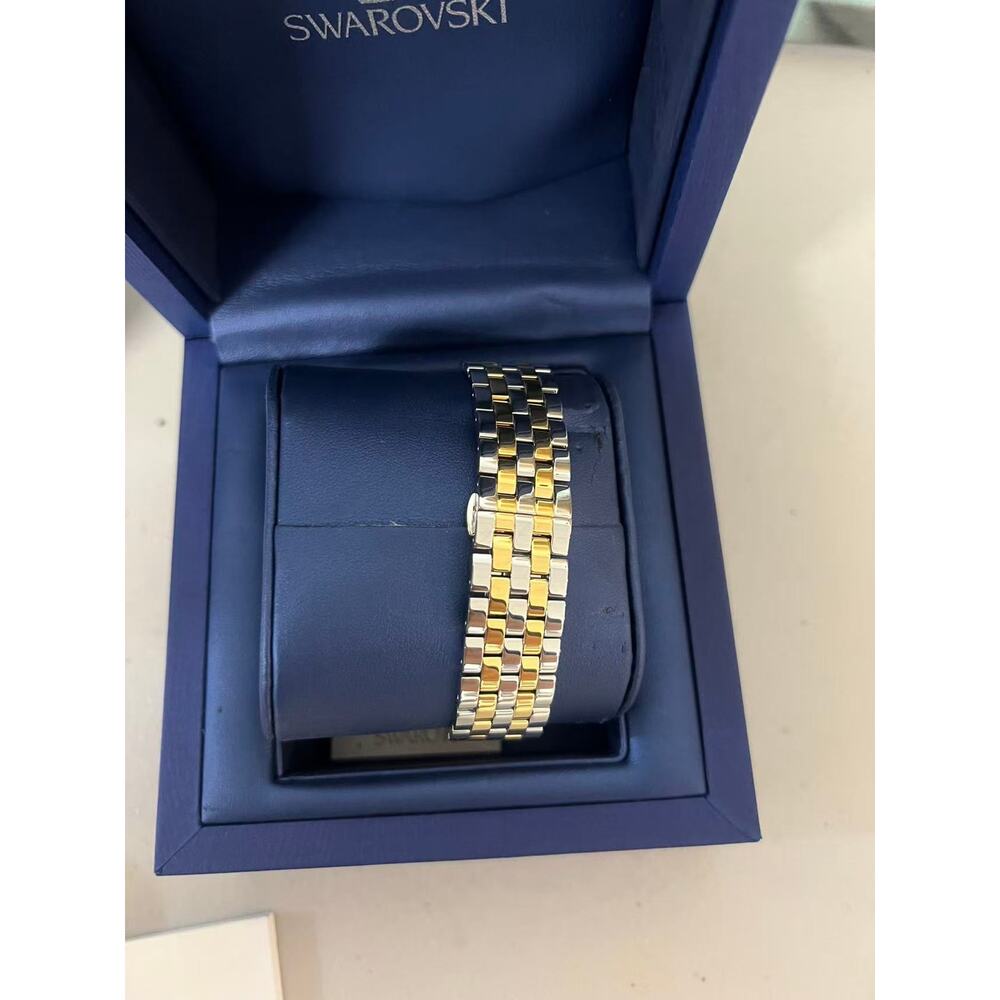 Swarovski Lovely Crystals Square Watch 5096689 2-Tone Moving Crystals Swiss - Picture 3 of 8
